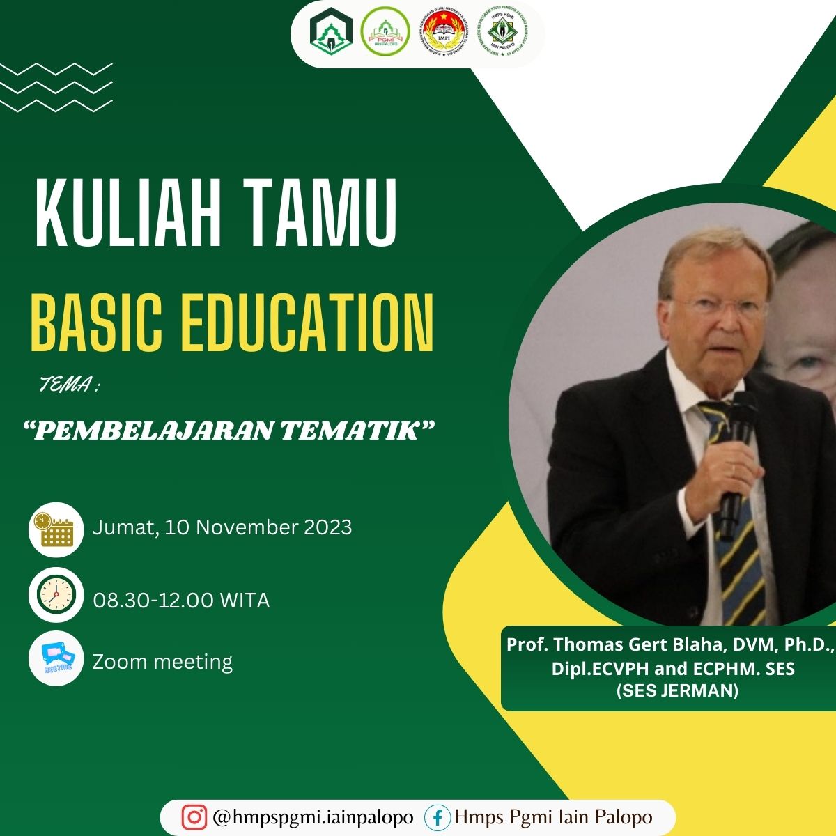 Kuliah Tamu Daring: Prof. Thomas Gert Blaha Bahas Metodologi Pembelajaran Tematik